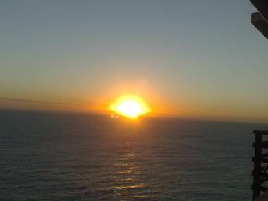Ocean view at dawn from the bedroom (fall)