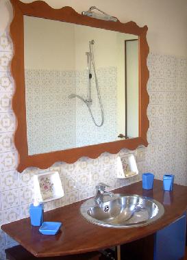 Large sink in the bathroom.