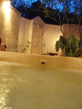 private Whirlpool and open shower in Bungalow 