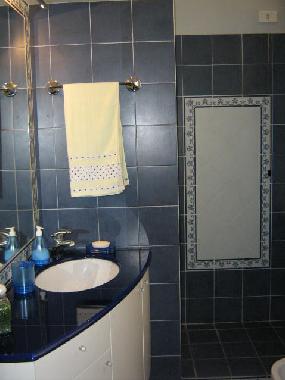 blue bathroom