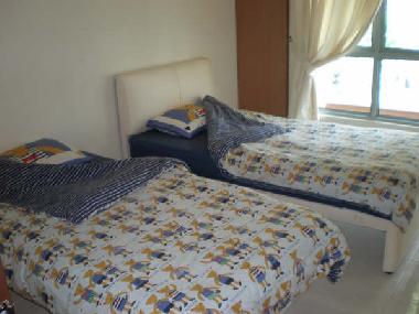 The twin beds