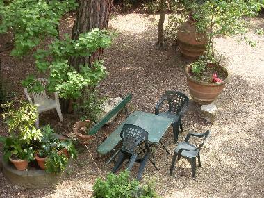 Table and chairs in the garden
