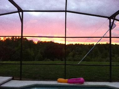 Sunset at the pool