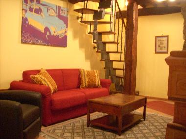 Ground floor living area with TV