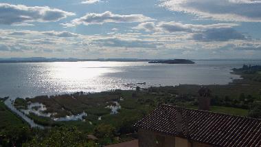 View of Lake Trasimeno from master bedroom balcony