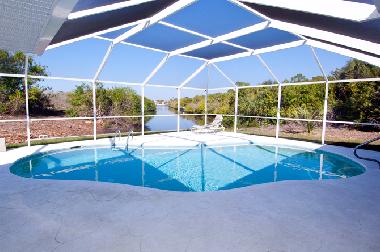 lanai & pool deck is caged