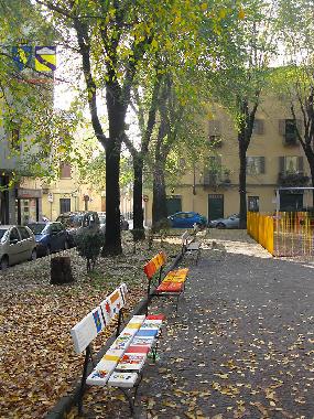 the square in front of the house