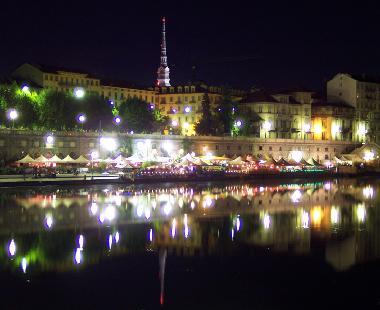 Murazzi with coffee bars on the river side