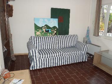 room with a convertible sofa