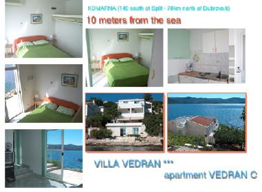 Apartment Vedran C just 5 meters from the sea with 40m2 of outdoor space for 4 persons