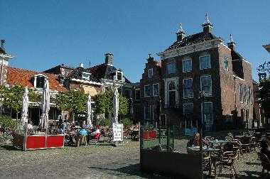 Centre of the historical city Workum. Many caf�