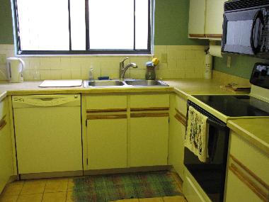 Kitchen (yellow colouring in photo due to overhead lights)