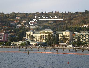 view from beach to house Apartments Heidi