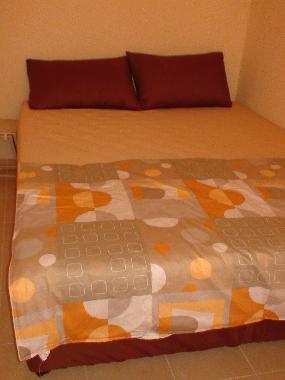 view second queensize bedroom with a ceiling fan