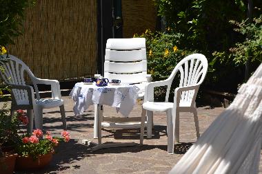 Breakfast in the garden of this holiday home in Southern Italy (Basilicata region)