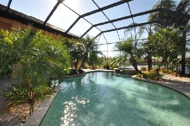 landscaped pool area