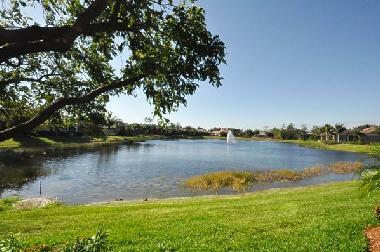 view from pool area over a lake