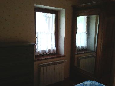 view from the bedroom on the swimming pool