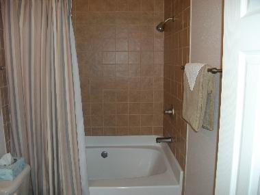 large soaking tub and shower