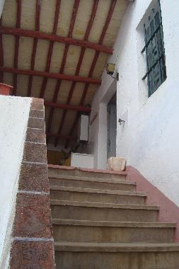 View of the stairs that go from the kitchen to the garden