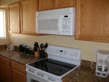 glass top stove, microwave, cofee-maker