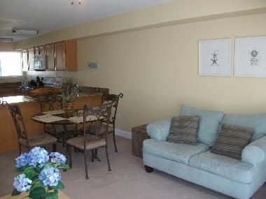 living room and dining area