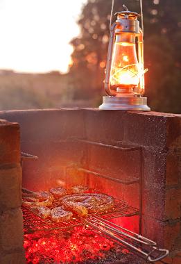 Outdoor BBQ area