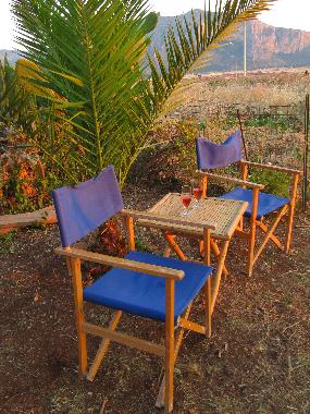 a drink in the garden at sun set 