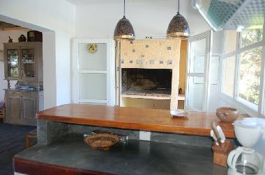outside BBQ conected with kitchen