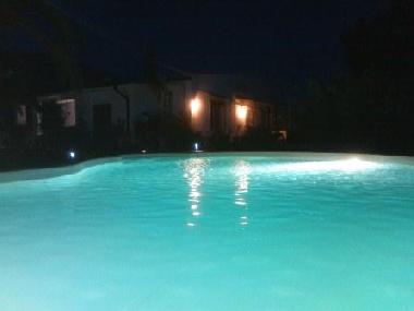 the pool in the night