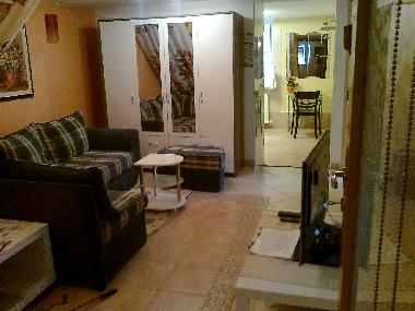 wiev to the bathroom from the living area