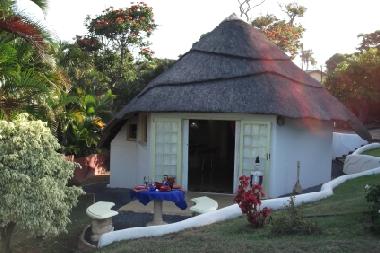Thatchroof cottage in traditional african style