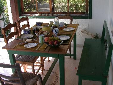 breakfast under the pergola