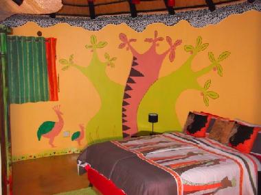 Bed room with queensize-double bed