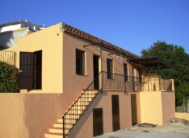 front of the apartment