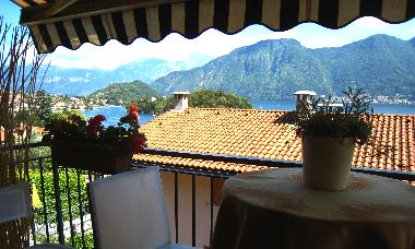 View from the Balcony overlooking Lake Como and Isola Comacina