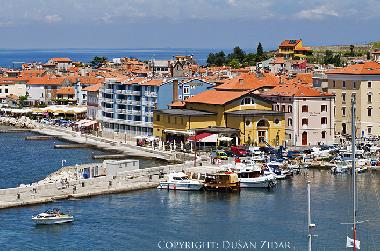 Piran with our hoiuse - yellow, on the top