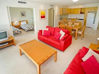 living room and kitchen