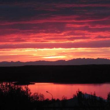Beautiful sunset in Borgarnes August 2012