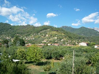 From the window: the sorrounding hills and the Apuan Alps