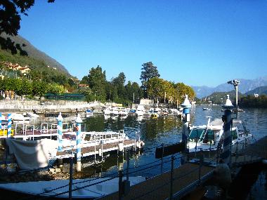 Lake-front view in Sala Comacina towards Pro-Loco and Villa Rachelle
