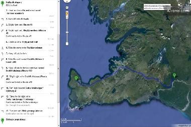 Taken from google - Green dots are from Airport to Villa