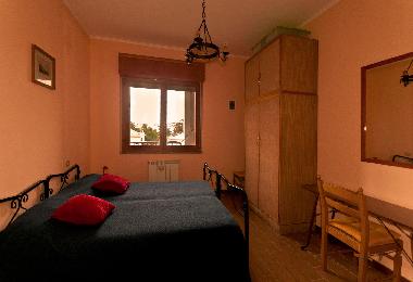 Blue room with double bed