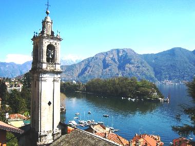 View across Sala from above the village church and across to the island