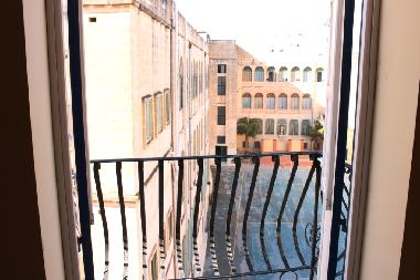Balcony of sitting room faces street and school yard, thus the apartment is very airy