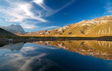 The beauty of the Gran Sasso Mountain in summer