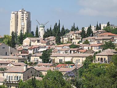 view of the artist's village of Yemin Moshe
