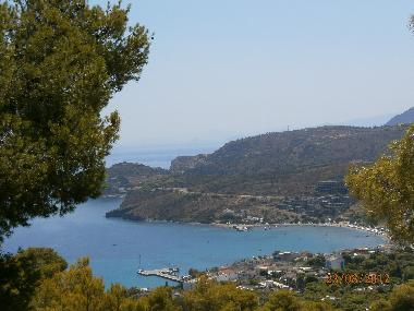 first glance at  the bay of Agia Marina