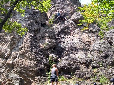 Climbing rocks at Cisnadioara (Sibiu, Transylvania, Romania)