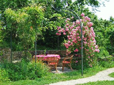 Pergola in front of the holiday home